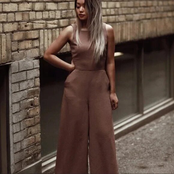 Aritzia Wilfred Ecoulement Red Sleeveless Jumpsuit Sz 4 - Picture 7 of 15